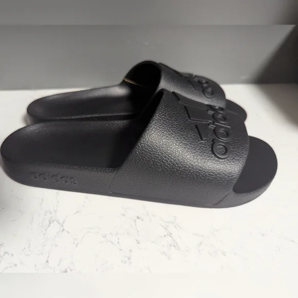 Adidas Black Slides with Logo, Size 11 - Picture 3 of 6